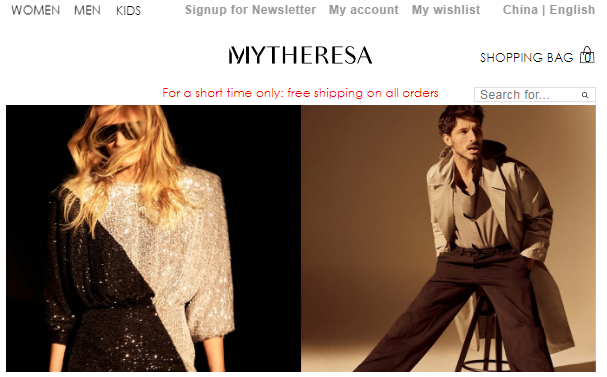 Mytheresa中文官網購物滿€400免費直郵中國