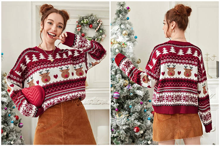 紅白圣誕毛衣