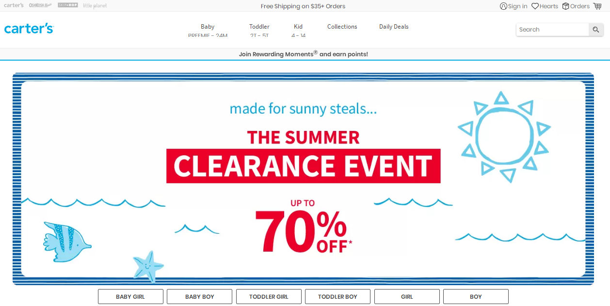 Carters卡特童裝海淘省錢技巧盤點