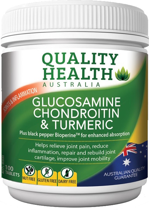 Quality Health 氨基葡萄糖軟骨素＆姜黃復合片 100片（緩解關節不適）