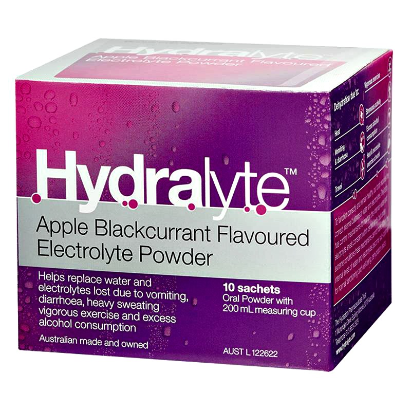 Hydralyte 蘋果 黑加侖味電解質顆粒沖劑 10*5g 包（適合游客、成人運動性脫水、過量飲酒引起的脫水）