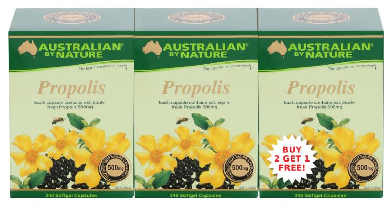 Australian By Nature 天然蜂膠膠囊  500mg  340粒*3瓶 （免疫力）