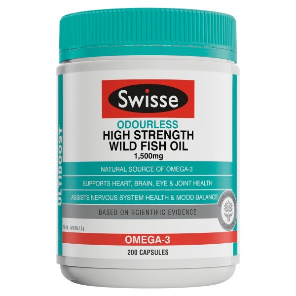 Swisse 無味高品質(zhì)野生魚油膠囊 200粒（有益于心臟 大腦 關(guān)節(jié) 眼睛）
