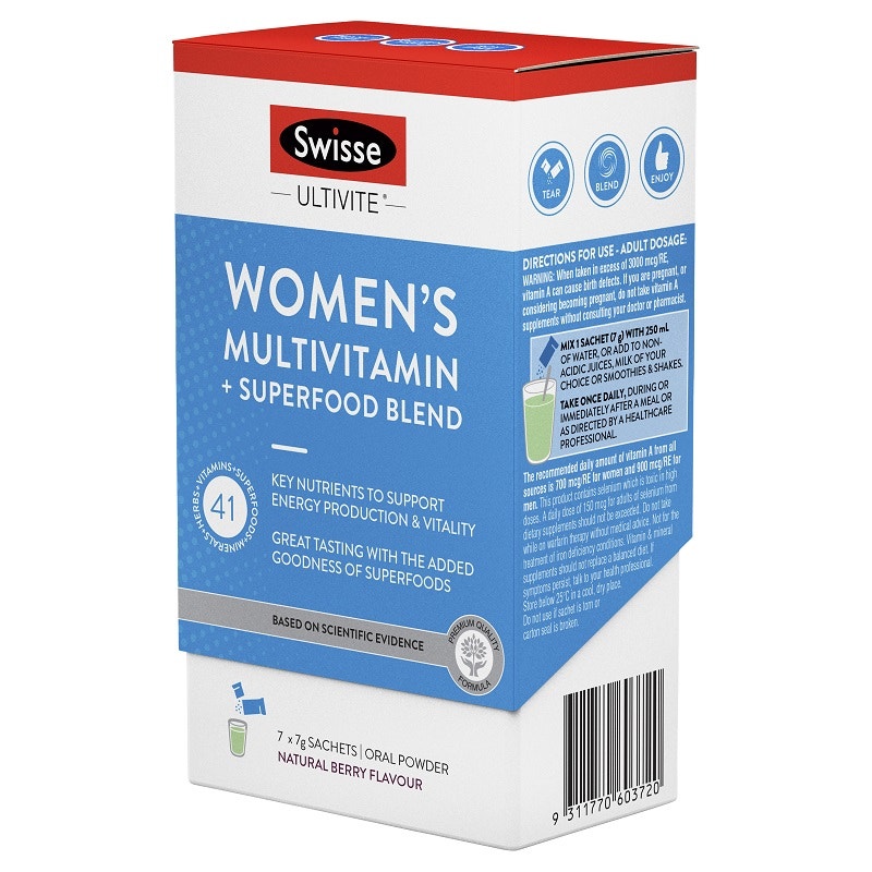 Swisse 女士多種維生素+超級食物復合營養粉 7gX7包
