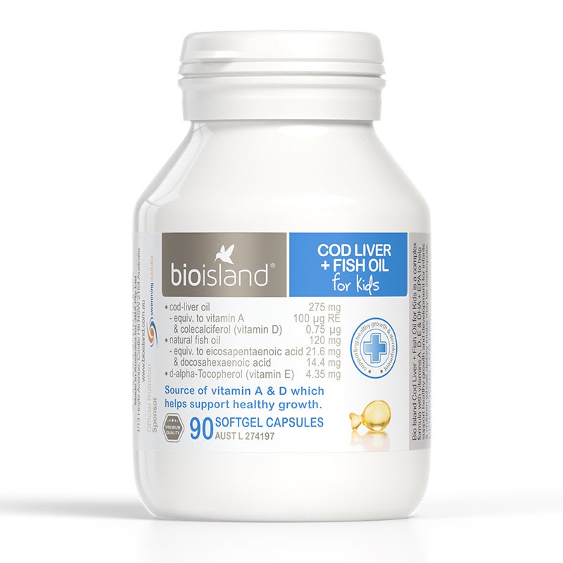 Bio Island 生物島 澳洲嬰幼兒鱈魚魚肝油+魚油膠囊 90粒