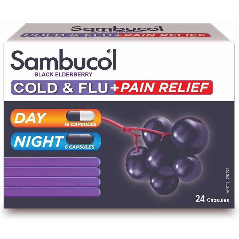 Sambucol 黑接骨木感冒疼痛緩解膠囊 24片