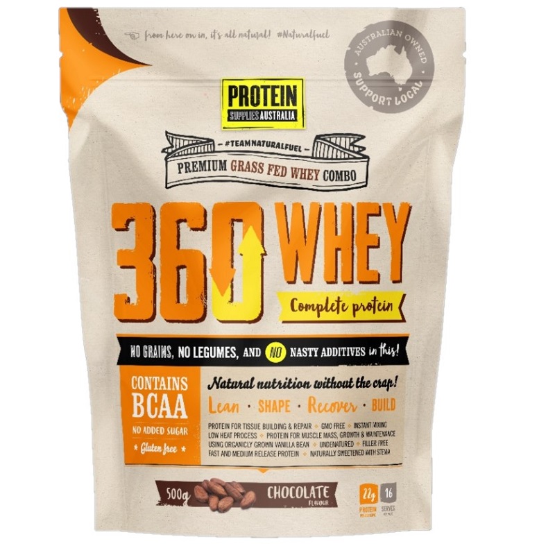 Protein Supplies Australia 360全乳清蛋白粉（巧克力味）500g