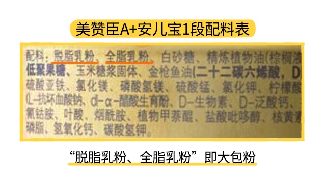 美贊臣A+安兒寶1段配料表 美贊臣A+安兒寶1段配料表