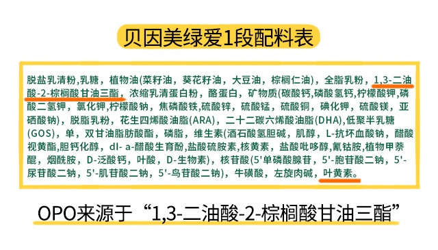 貝因美綠愛1段配料表