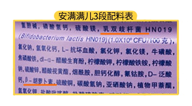 安滿中國版2段配料表