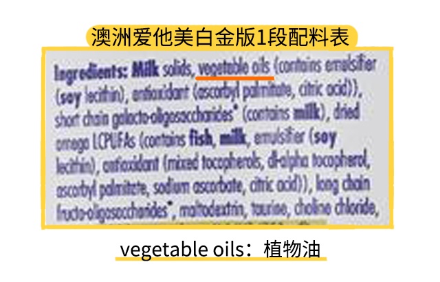 澳洲愛他美白金版2段配料表