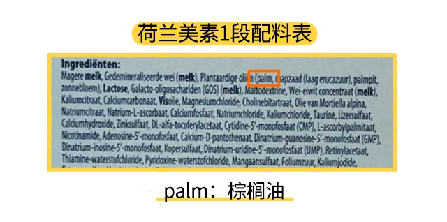 荷蘭美素1段配料表