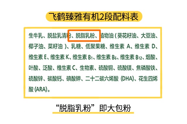 飛鶴臻雅有機(jī)2段配料表 飛鶴臻雅有機(jī)2段配料表