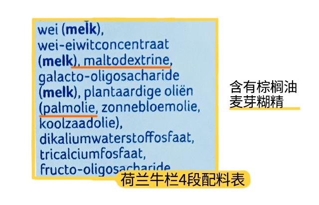 荷蘭牛欄1段配料表