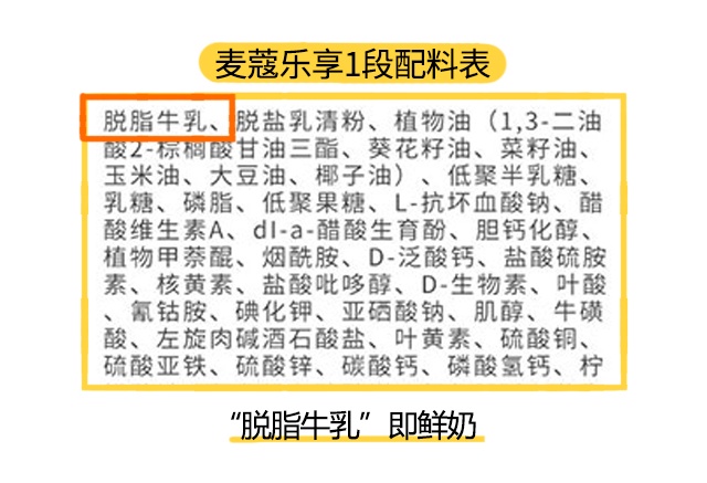 麥蔻樂享1段配料表