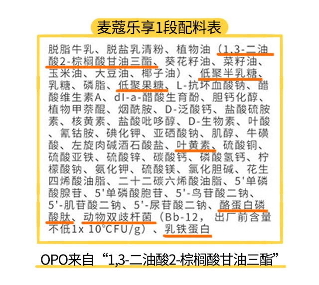 麥蔻樂享1段配料表