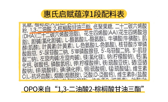 惠氏啟賦蘊淳1段配料表