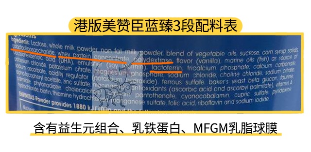 港版美贊臣藍臻3段配料表