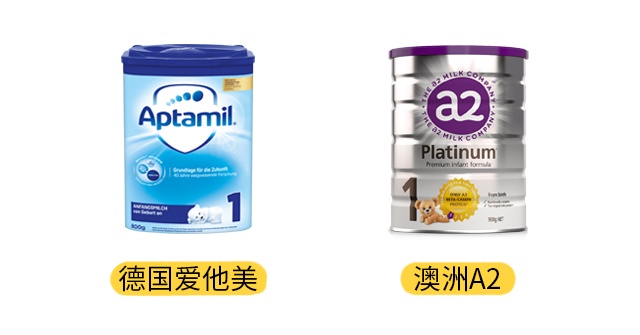 德國愛他美和澳洲A2產品圖