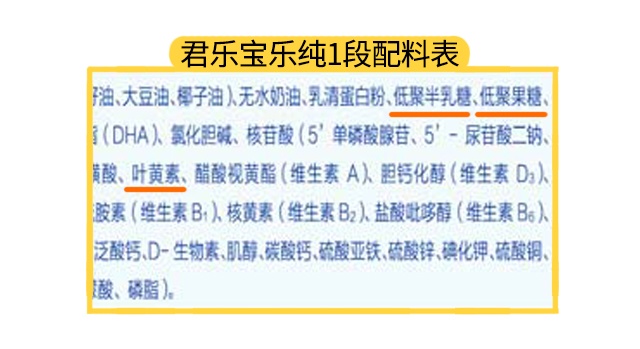 君樂寶樂純1段配料表
