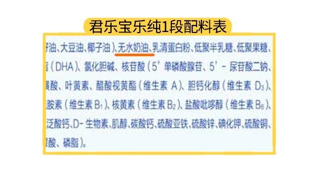 君樂寶樂純1段配料表