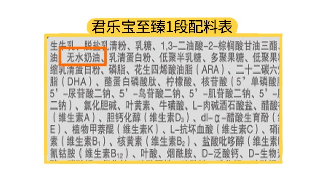 君樂寶至臻1段配料表 君樂寶至臻1段配料表