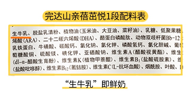 完達山親蓓茁悅3段配料表 完達山親蓓茁悅3段配料表