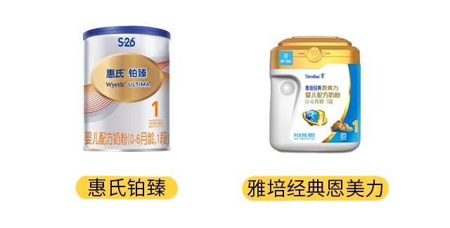 惠氏鉑臻和雅培經典恩美力產品圖