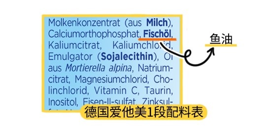 德國愛他美1段配料表