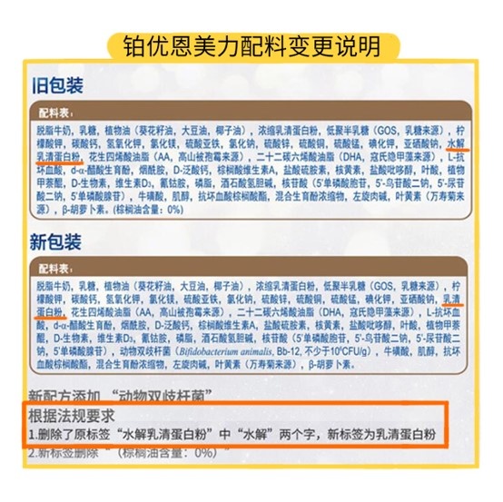 雅培鉑優恩美力配料變更說明