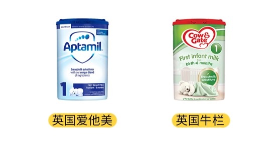 英國牛欄和英國愛他美產品圖