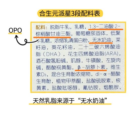 合生元派星3段配料表 合生元派星3段配料表