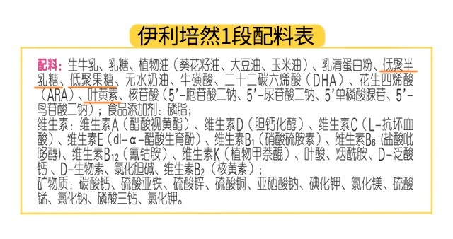 伊利培然1段配料表