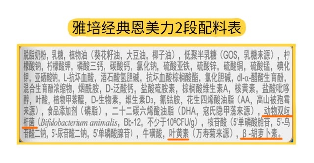 雅培經典恩美力2段配料表