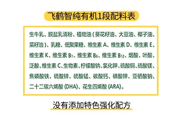 飛鶴智純有機1段配料表