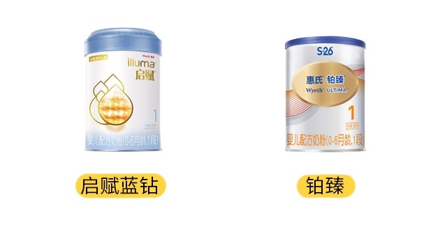 惠氏啟賦藍(lán)鉆和鉑臻產(chǎn)品圖