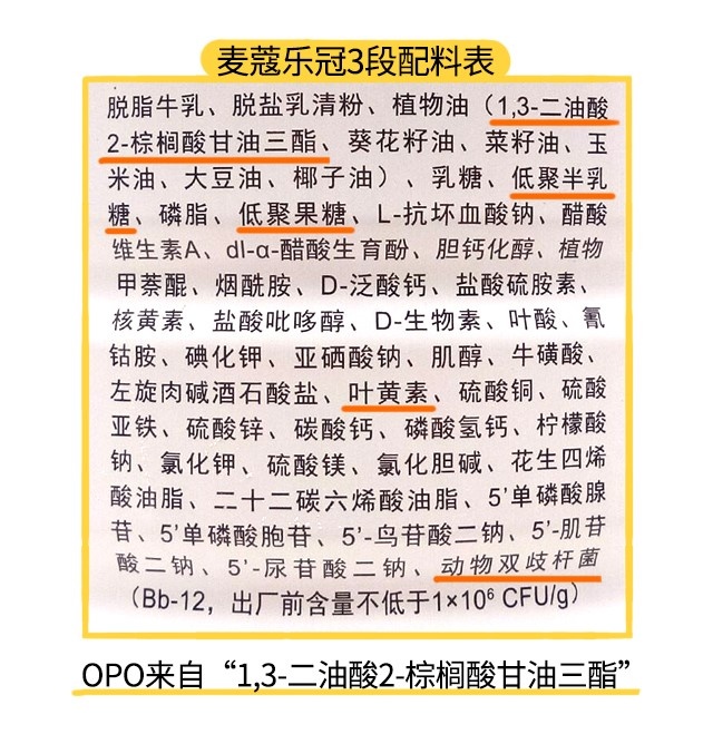 麥蔻樂冠1段配料表