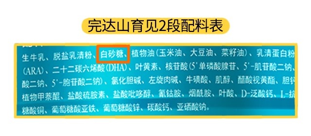 完達(dá)山育見2段配料表