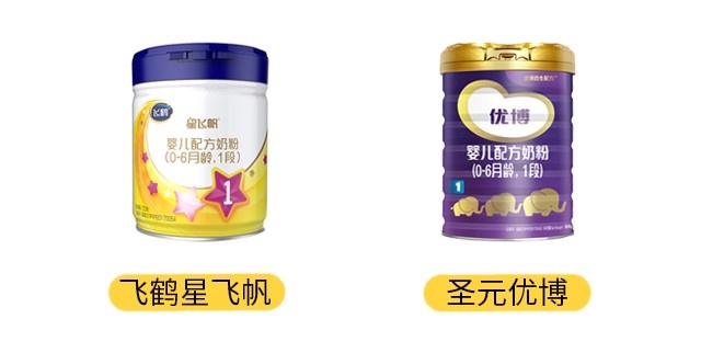 飛鶴星飛帆和圣元優博產品圖