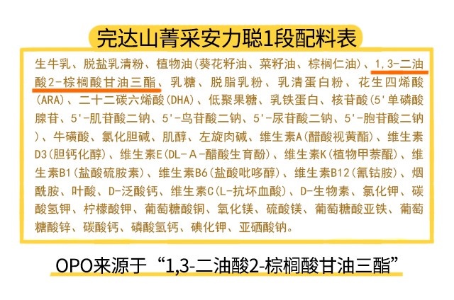 完達山菁采安力聰1段配料表