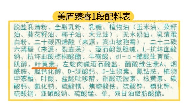 美廬臻睿1段配料表