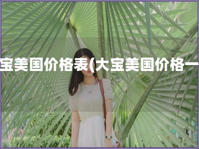 大寶美國價格表(大寶美國價格一覽)