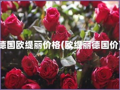 德國歐緹麗價格(歐緹麗德國價) 德國歐緹麗價格(歐緹麗德國價)