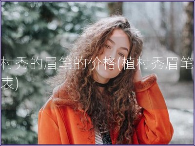 植村秀的眉筆的價格(植村秀眉筆價格表)