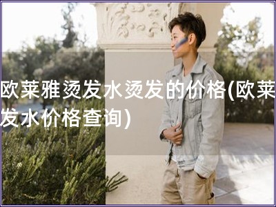 用歐萊雅燙發水燙發的價格(歐萊雅燙發水價格查詢)