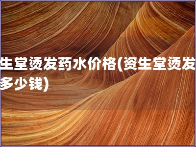 資生堂燙發藥水價格(資生堂燙發藥水多少錢)